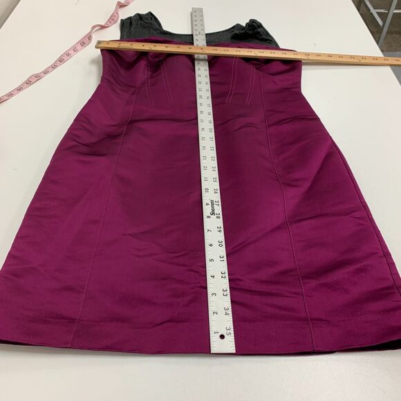 Tory Burch Sheath Dress Womens 10 Purple Corset Silk Zip Up Lined Sheer Contrast - Picture 8 of 16